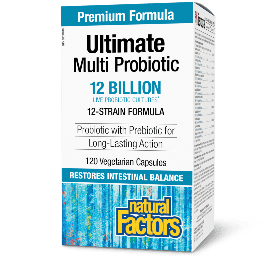 Natural Factors Ultimate Multi Probiotic 12 Billion Live Probiotic Cultures 120 Veg Capsules 