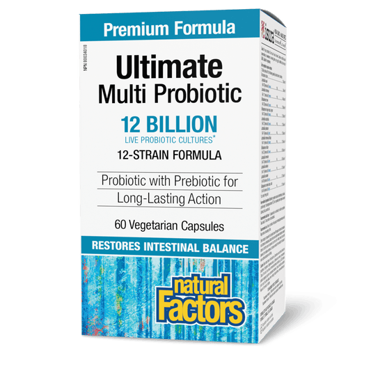 Natural Factors Ultimate Multi Probiotic 12 Billion Live Probiotic Cultures 60 Veg Capsules 