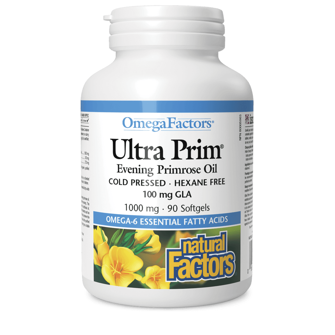 Natural Factors Ultra Prim Evening Primrose Oil 1000 mg OmegaFactors 90 Softgels - Wellness Supplement