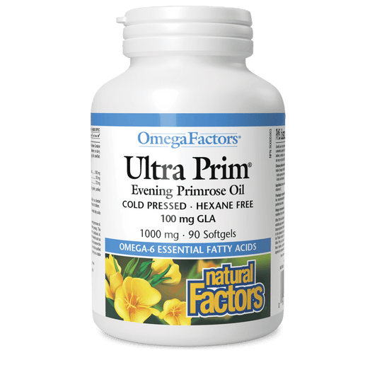 Natural Factors Ultra Prim Evening Primrose Oil 1000 mg OmegaFactors 90 Softgels - Wellness Supplement