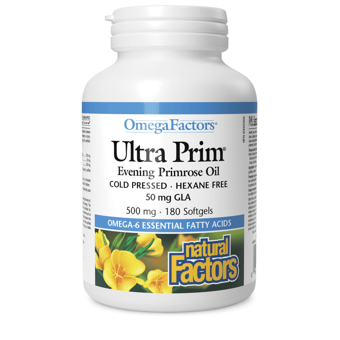 Natural Factors Ultra Prim Evening Primrose Oil 500 mg OmegaFactors 180 Softgels - Wellness Supplement