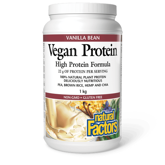 Natural Factors Vegan Protein High Protein Formula Vanilla Bean 1kg