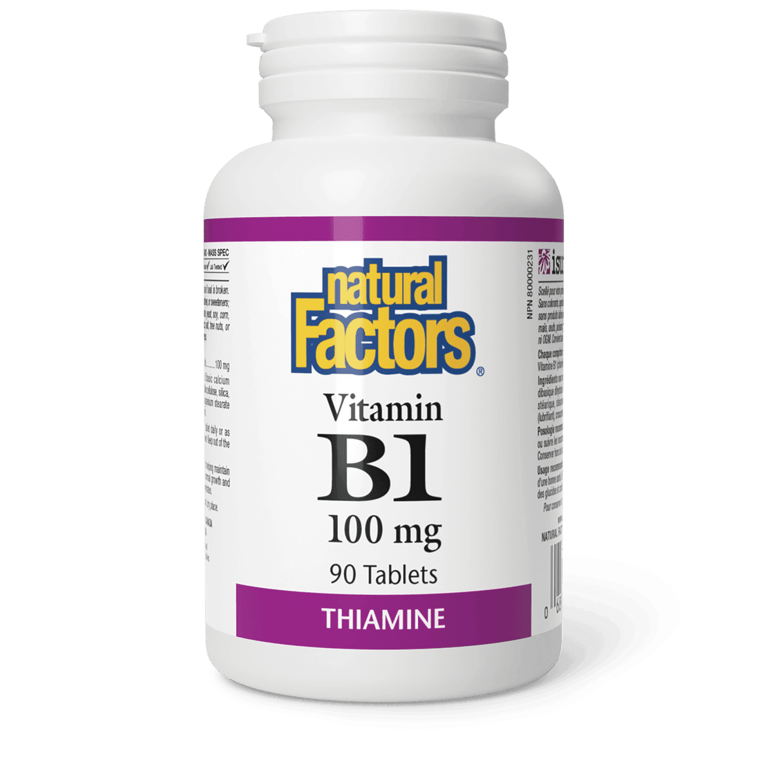 Natural Factors Vitamin B1 100 mg 90 Tablets 