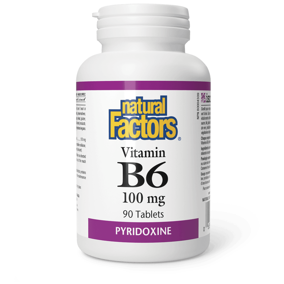 Natural Factors Vitamin B6 100 mg 90 Tablets - Wellness Supplement
