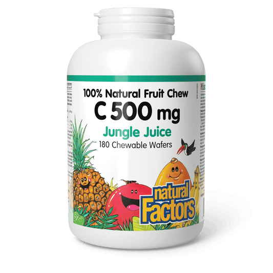Natural Factors Vitamin C 500 mg Jungle Juice 180 Chewable Wafers - Wellness Supplement