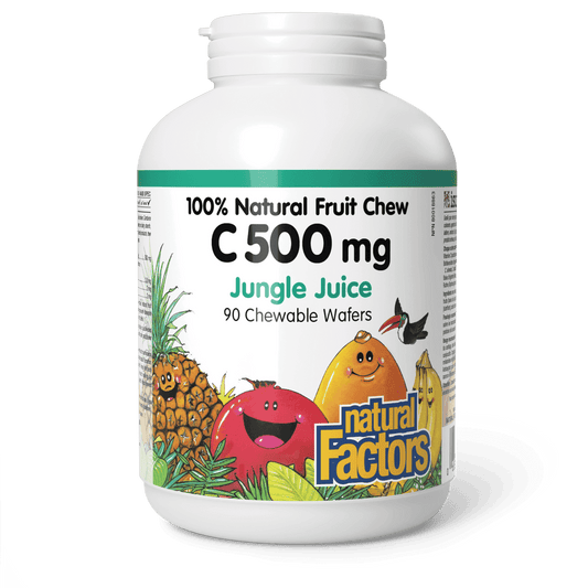 Natural Factors Vitamin C 500 mg Jungle Juice 90 Chewable Wafers - Wellness Supplement