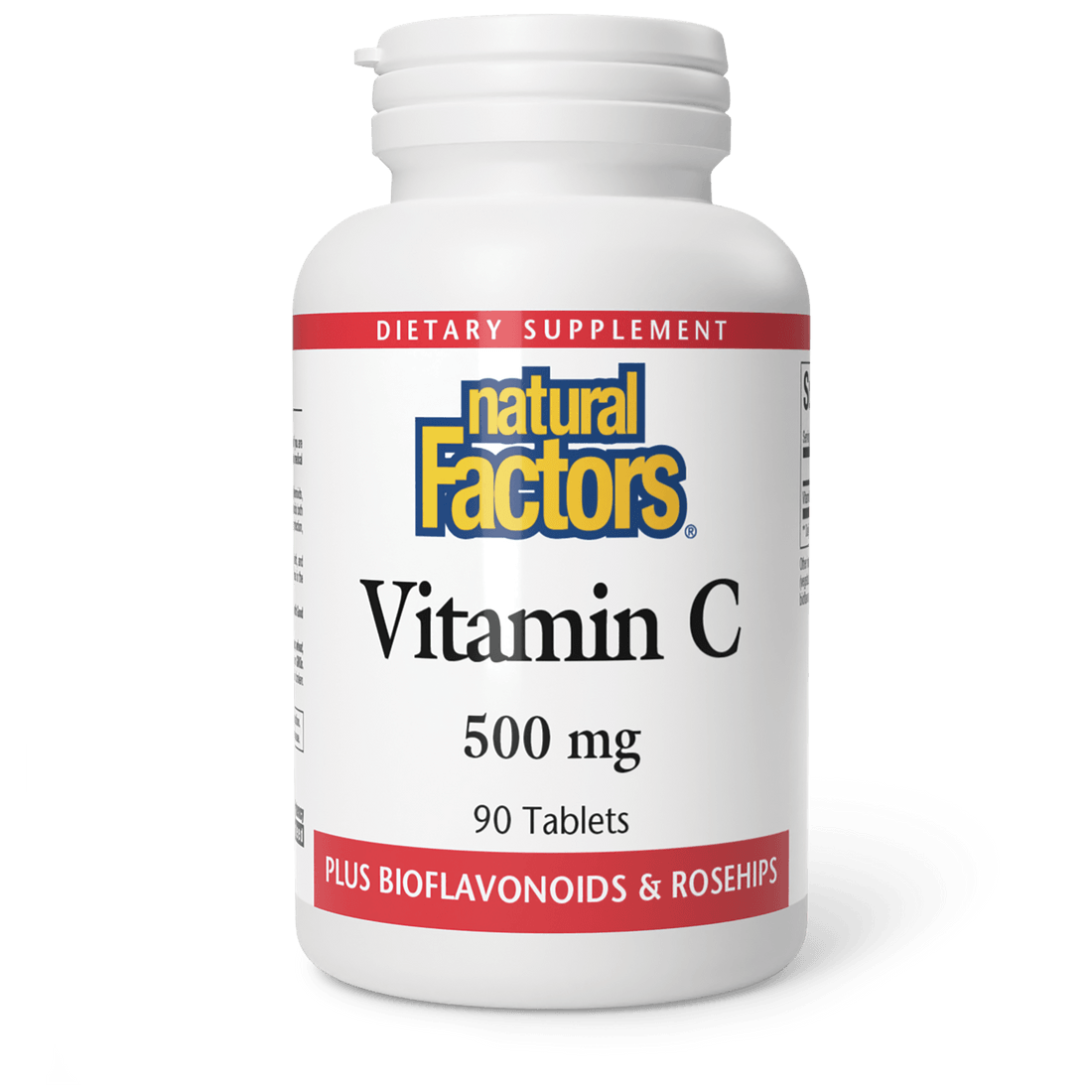 Natural Factors Vitamin C 500mg Plus Bioflavonoids & Rosehips 90 Tablets - Wellness Supplement