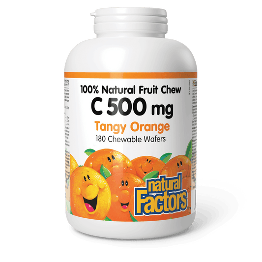Natural Factors Vitamin C 500 mg - Tangy Orange 180 Chewable Wafers - Wellness Supplement
