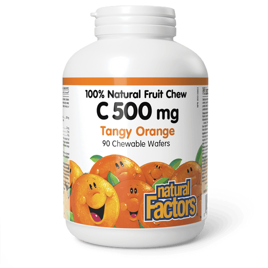 Natural Factors Vitamin C 500 mg - Tangy Orange 90 Chewable Wafers - Wellness Supplement