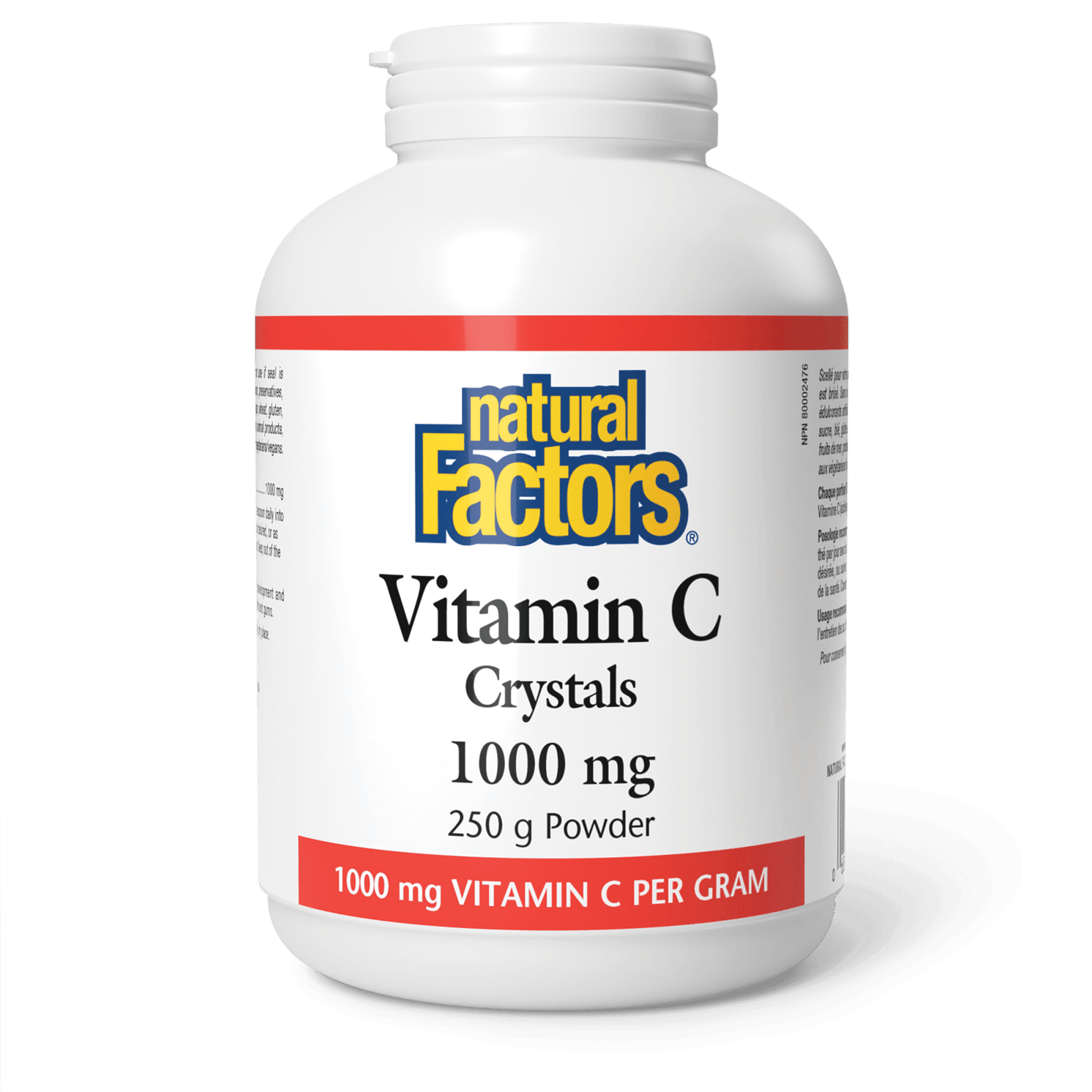 Natural Factors Vitamin C Crystals 1000 mg 250g - Wellness Supplement