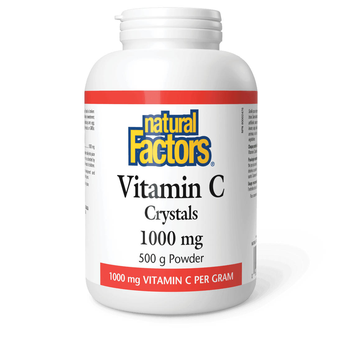 Natural Factors Vitamin C Crystals 1000 mg 500g - Wellness Supplement