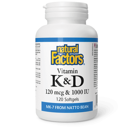 Natural Factors Vitamin K+D 120 mcg/1000 IU 120 Softgels 