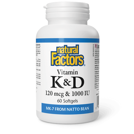 Natural Factors Vitamin K+D 120 mcg/1000 IU 60 Softgels 