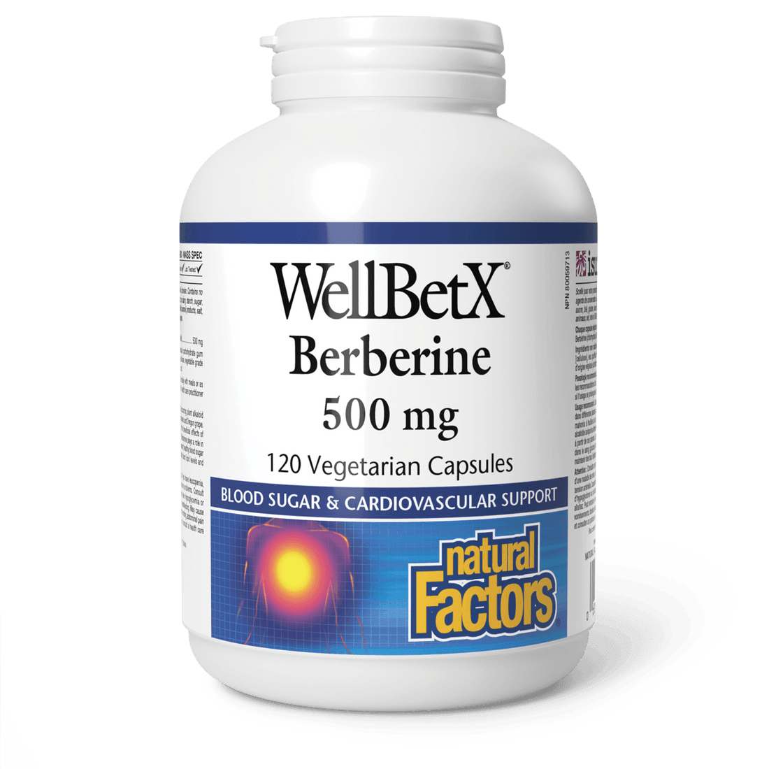 Natural Factors WellBetX Berberine 500 mg 120 Veg Capsules 