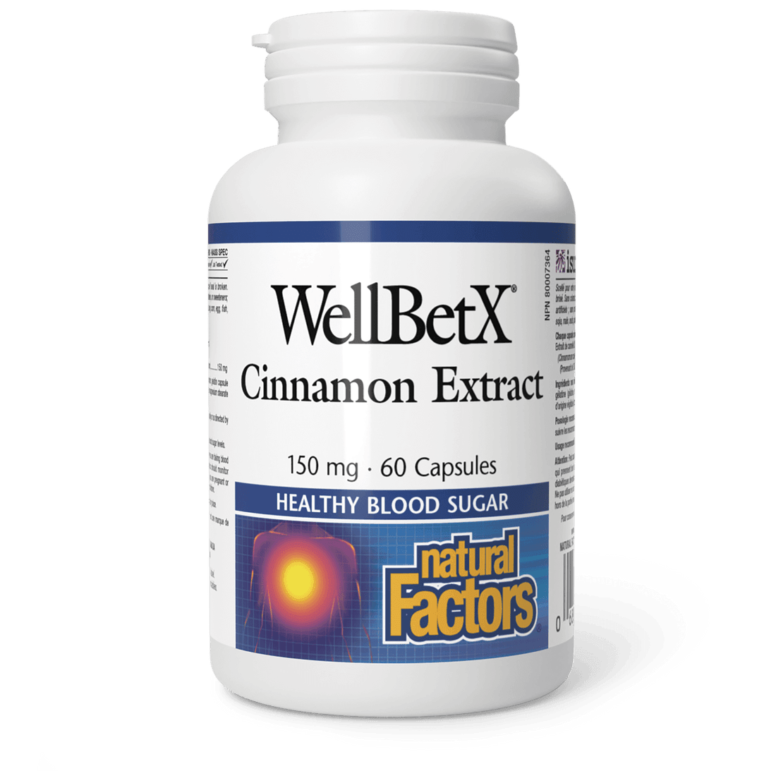 Natural Factors WellBetX Cinnamon Extract 150 mg 60 Capsules - Wellness Supplement