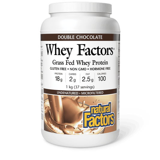 Natural Factors Whey Factors Grass Fed Whey Protein Double Chocolate 1kg