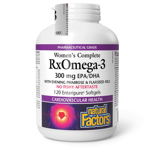 Natural Factors Women’s Complete RxOmega-3 300 mg EPA/DHA 120 Softgels - Wellness Supplement