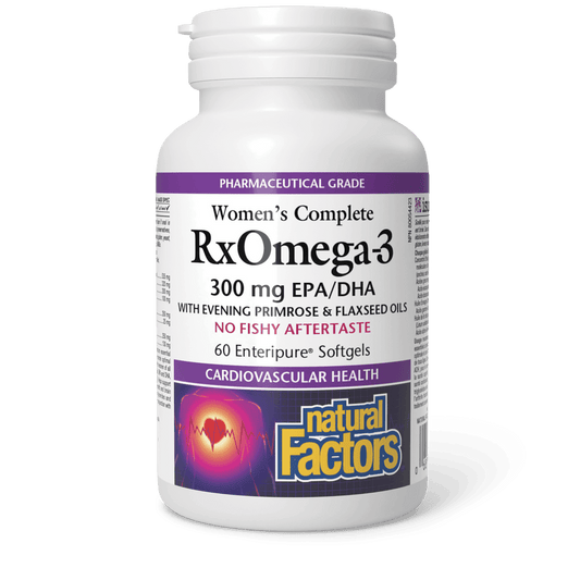 Natural Factors Women’s Complete RxOmega-3 300 mg EPA/DHA 60 Softgels - Wellness Supplement