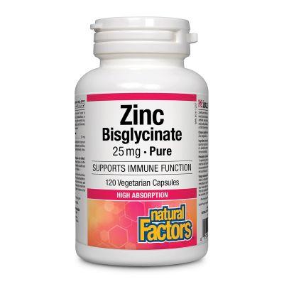 Natural Factors Zinc Bisglycinate 25 mg 120 Veg Capsules 