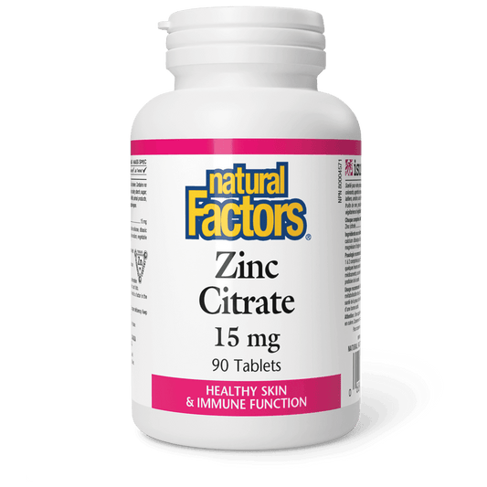 Natural Factors Zinc Citrate 15 mg 90 Tablets 