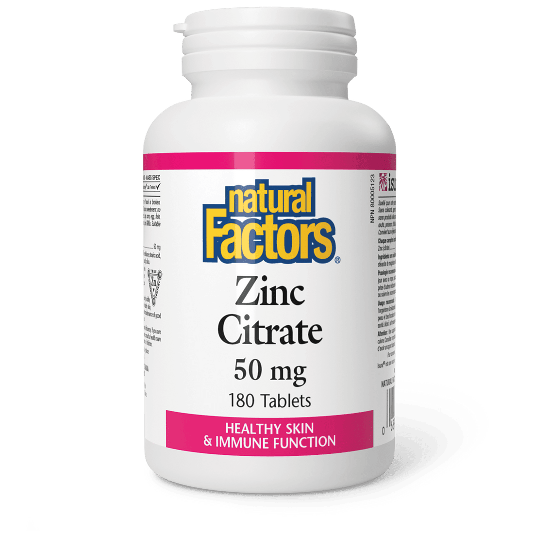 Natural Factors Zinc Citrate 50 mg 180 Tablets 