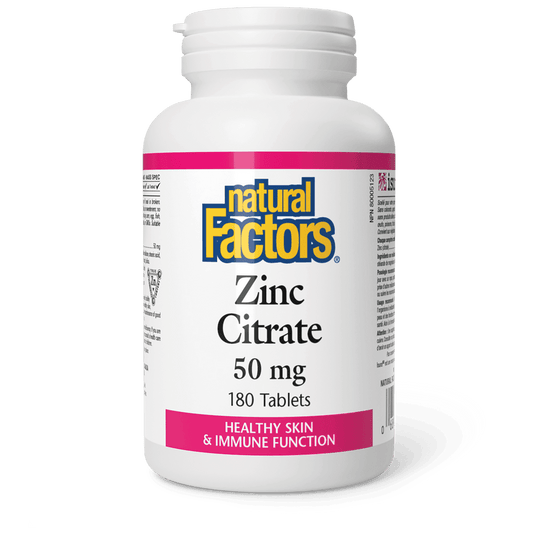 Natural Factors Zinc Citrate 50 mg 180 Tablets 