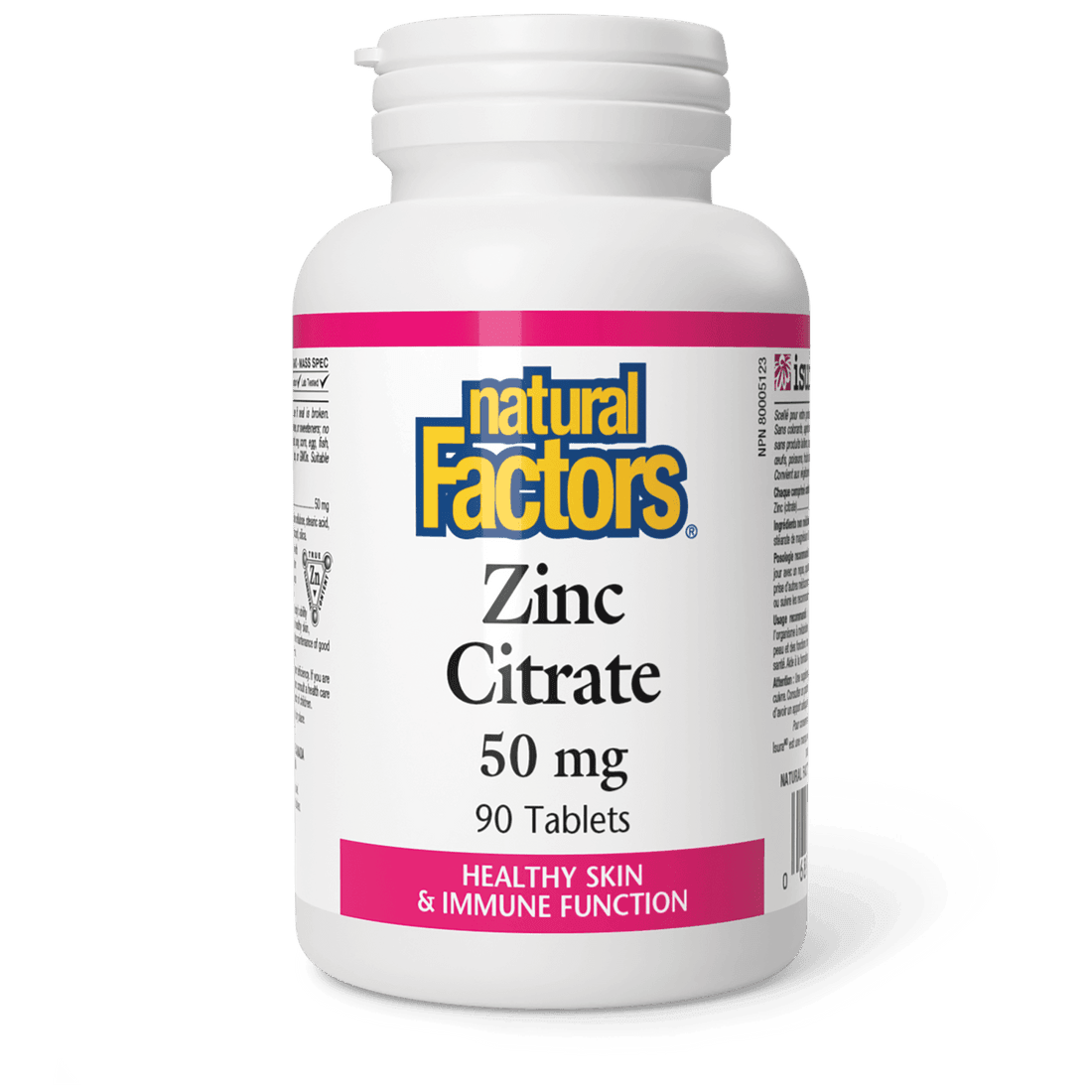 Natural Factors Zinc Citrate 50 mg 90 Tablets 