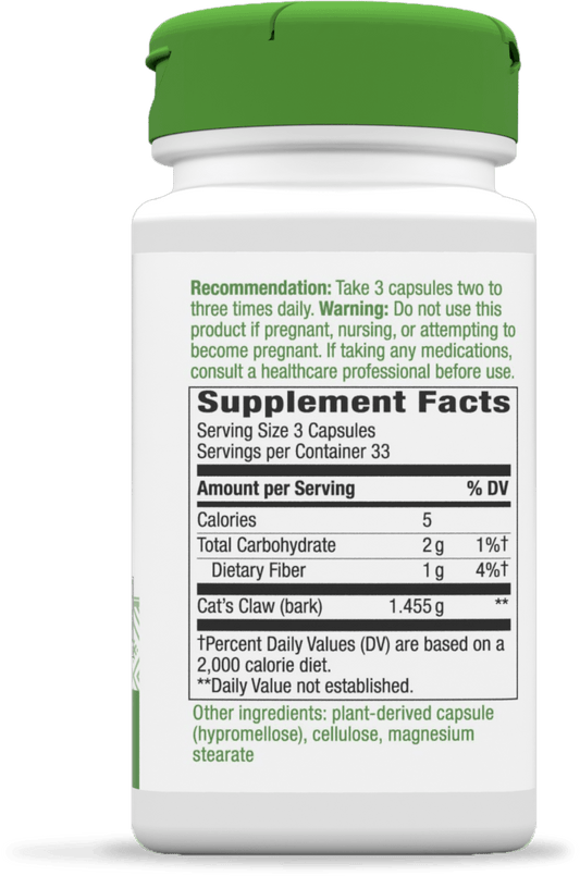 Nature's Way Cat's Claw 100 Veg Capsules - 