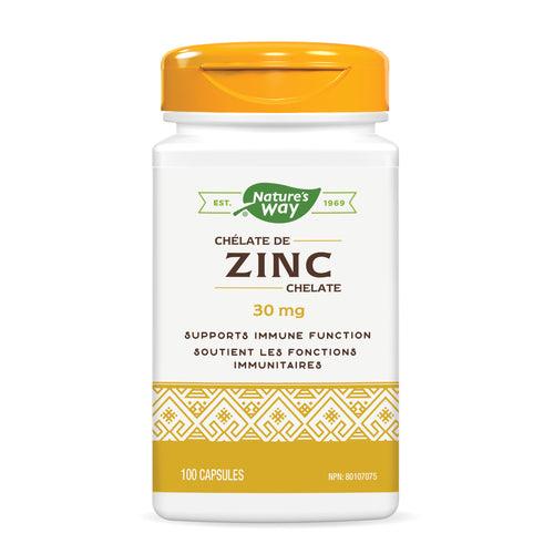 Nature's Way Zinc Chelate (zinc bisglycinate) 30mg 100 Capsules - 