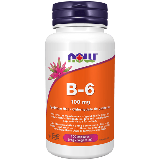 NOW B-6 100mg 100 Capsules - 