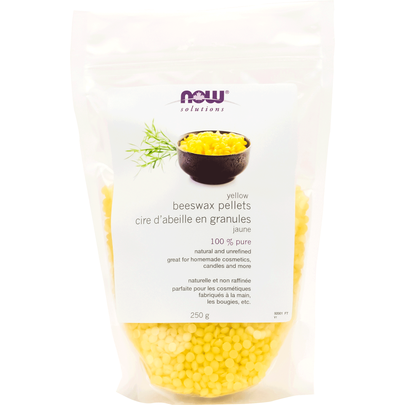NOW Beeswax Pellets, Natural Yellow 250g - 