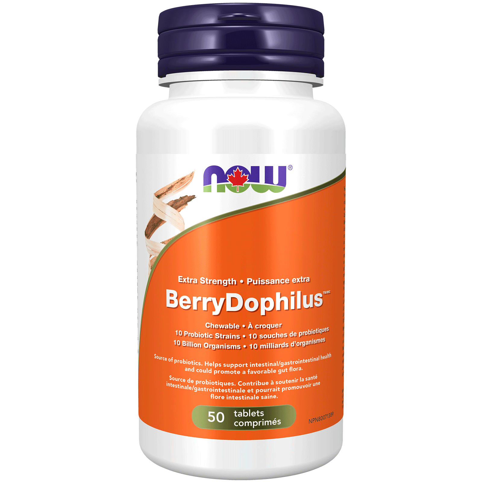 NOW BerryDophilus Extra Strength 10 Billion 50 Chewable Tablets - 