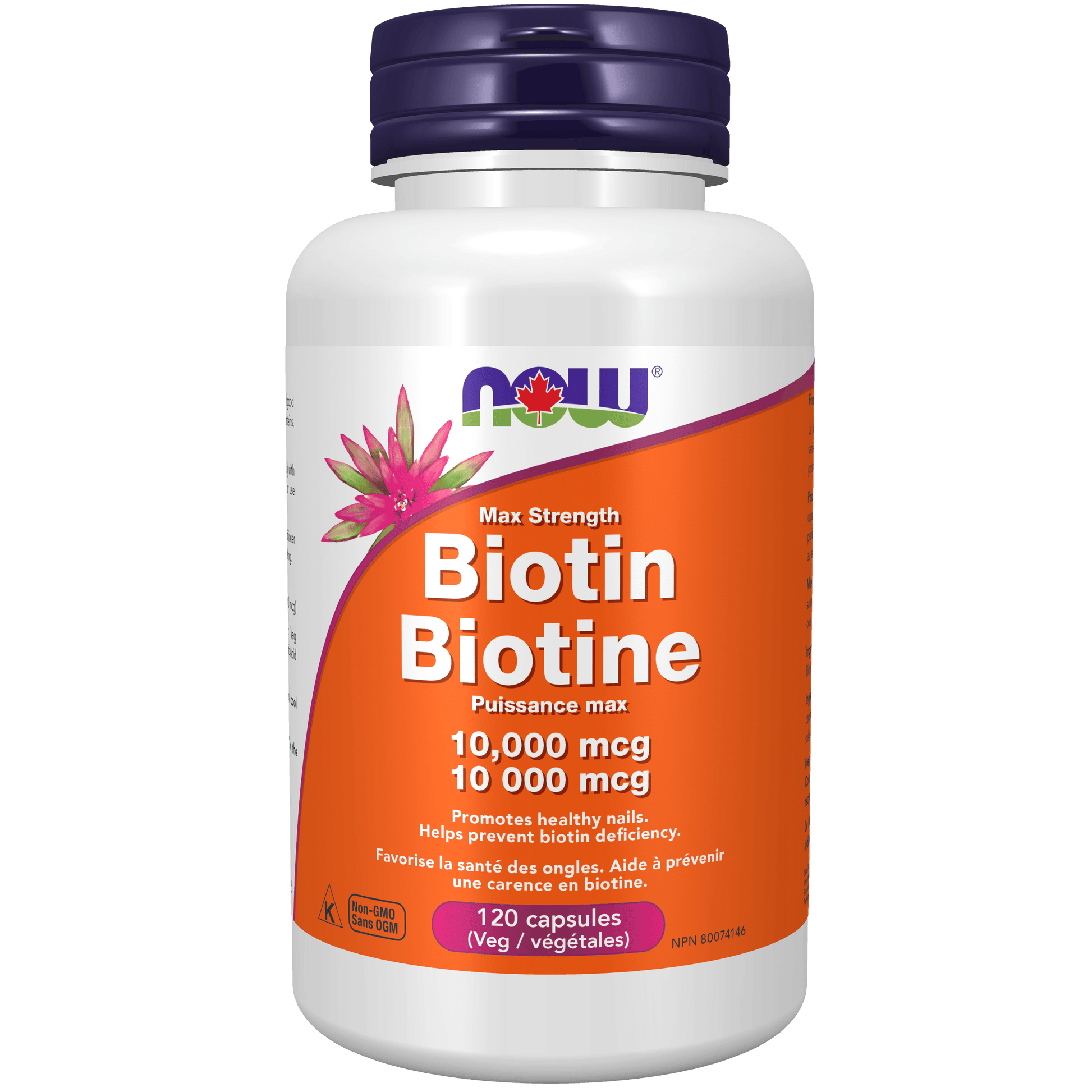 NOW Biotin 10,000mcg 120 Veg Capsules - 