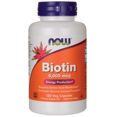 NOW Biotin 5,000mcg 120 Veg Capsules - 