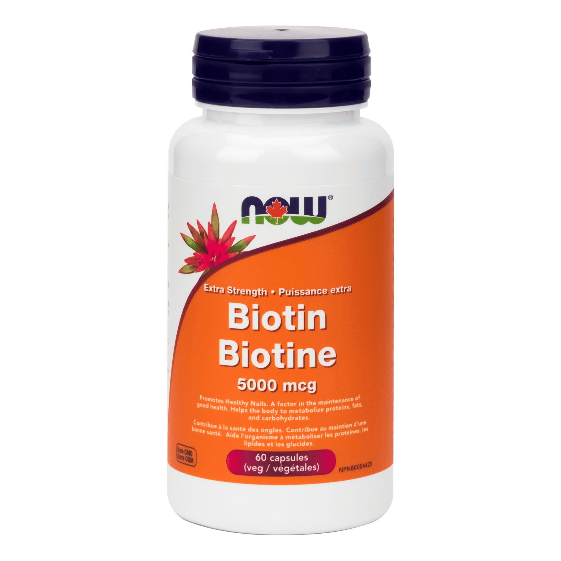 NOW Biotin 5,000mcg 60 Veg Capsules - 
