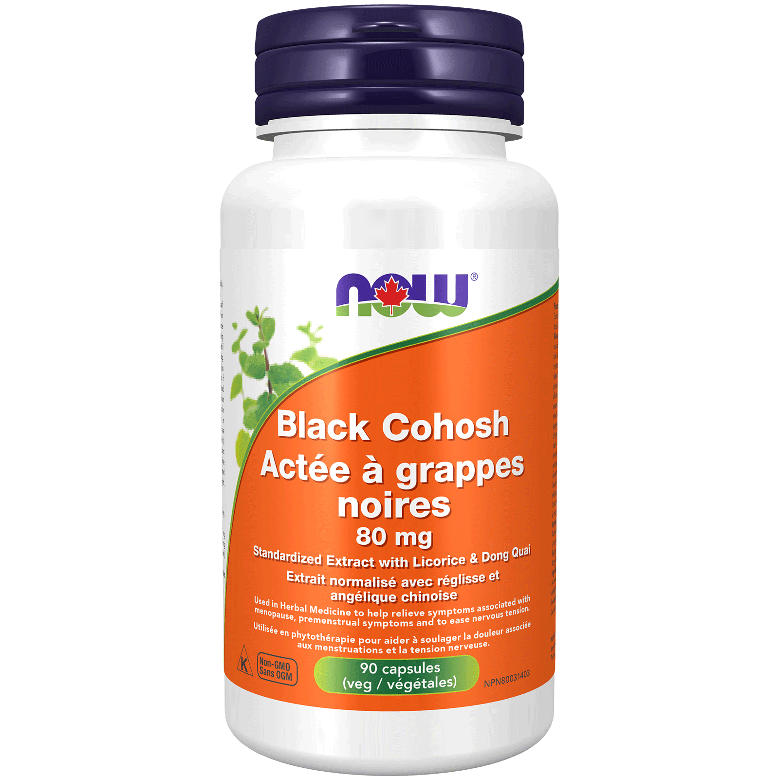 NOW Black Cohosh Extract 80mg 90 Veg Capsules - 