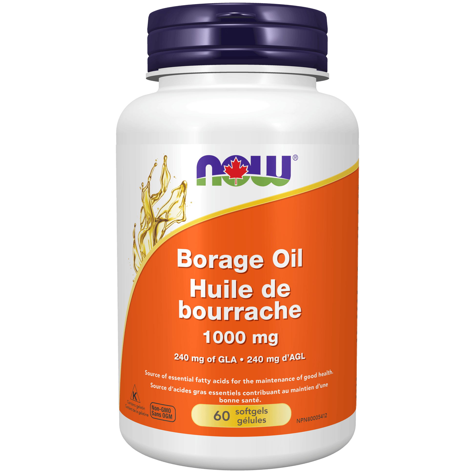 NOW Borage Oil 1000mg (240mg GLA) 60 Softgels - 