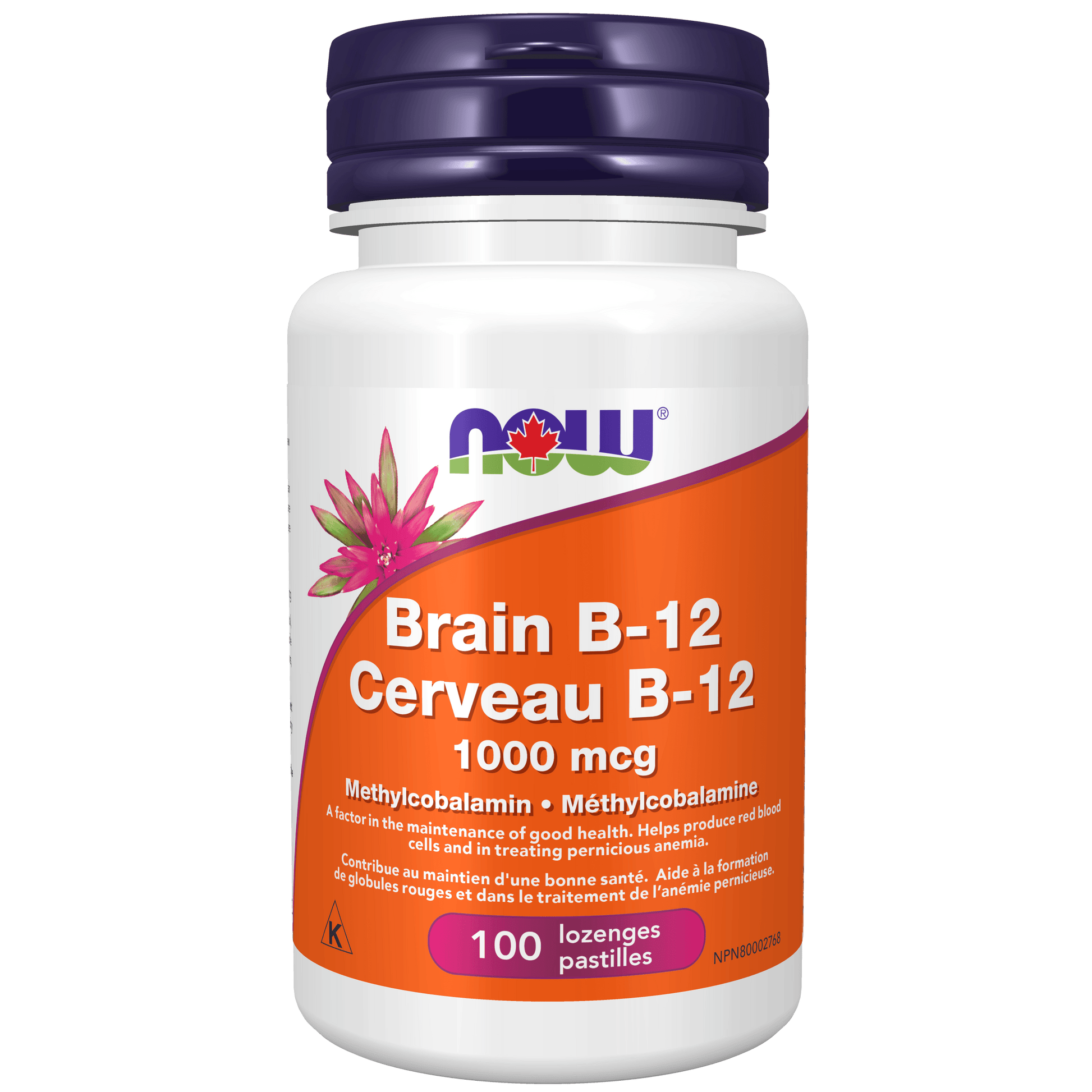 NOW Brain B-12 Methylcobolamin 1000mcg 100 Lozenges - 