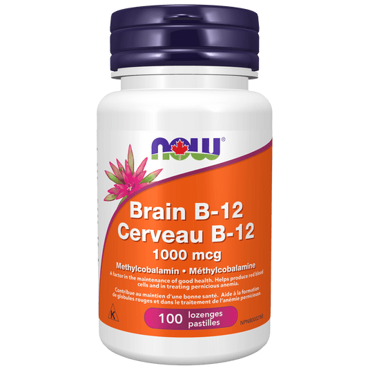 NOW Brain B-12 Methylcobolamin 1000mcg 100 Lozenges - 