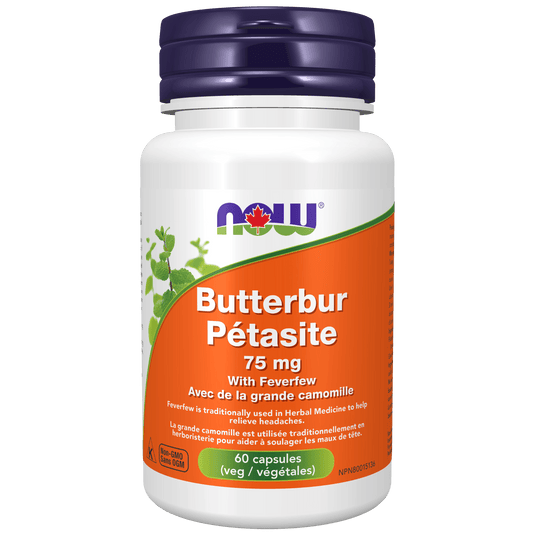 NOW Butterbur Extract 75 mg 60 Veg Capsules - 