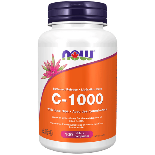 NOW C-1,000 Sustained Release (citrus free) 100 Tablets - 
