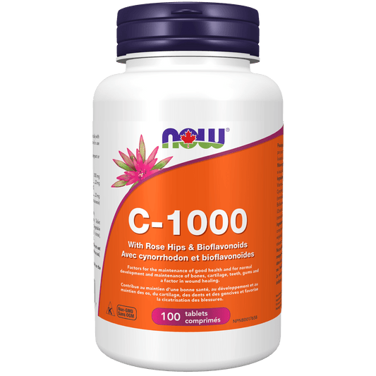 NOW C-1000 with RoseHip & Bioflavs 100 Tablets - 