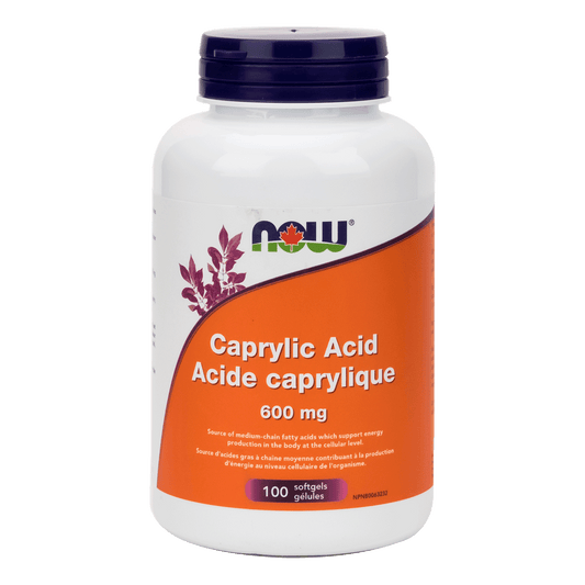 NOW Caprylic Acid 600mg 100 Softgels - 
