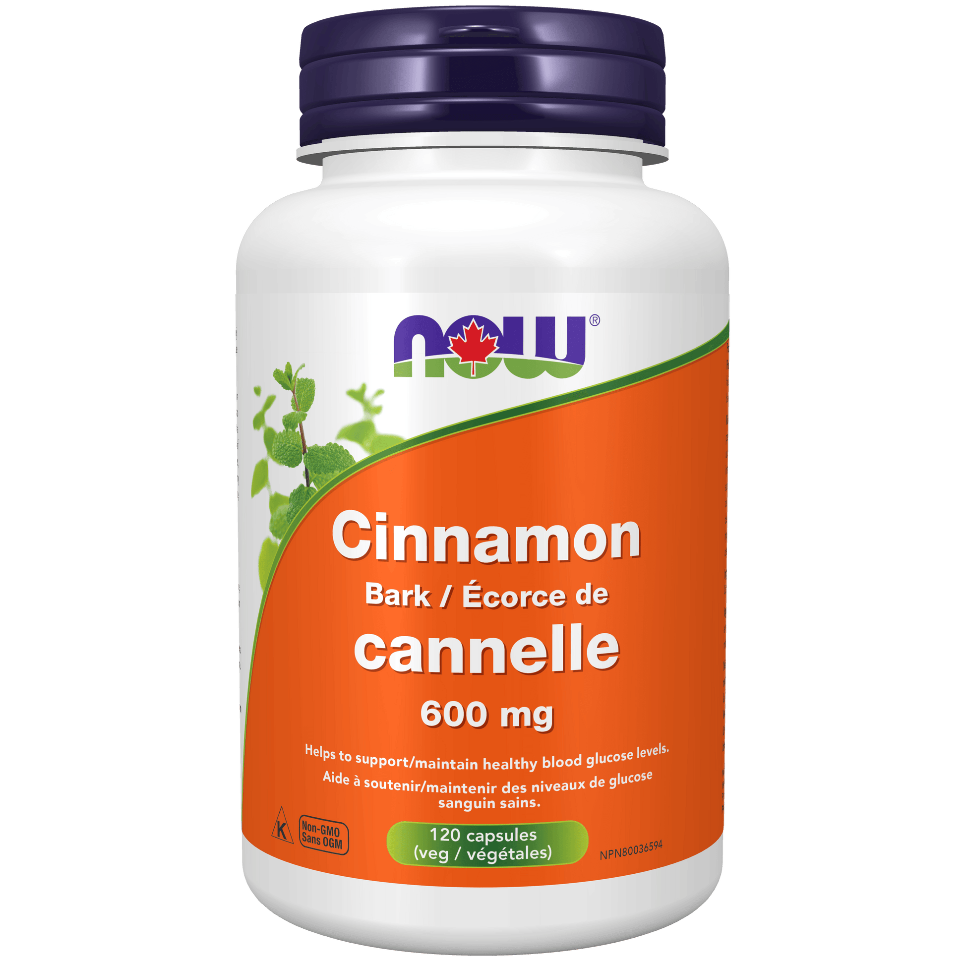 NOW Cinnamon 600mg 120 Capsules - 