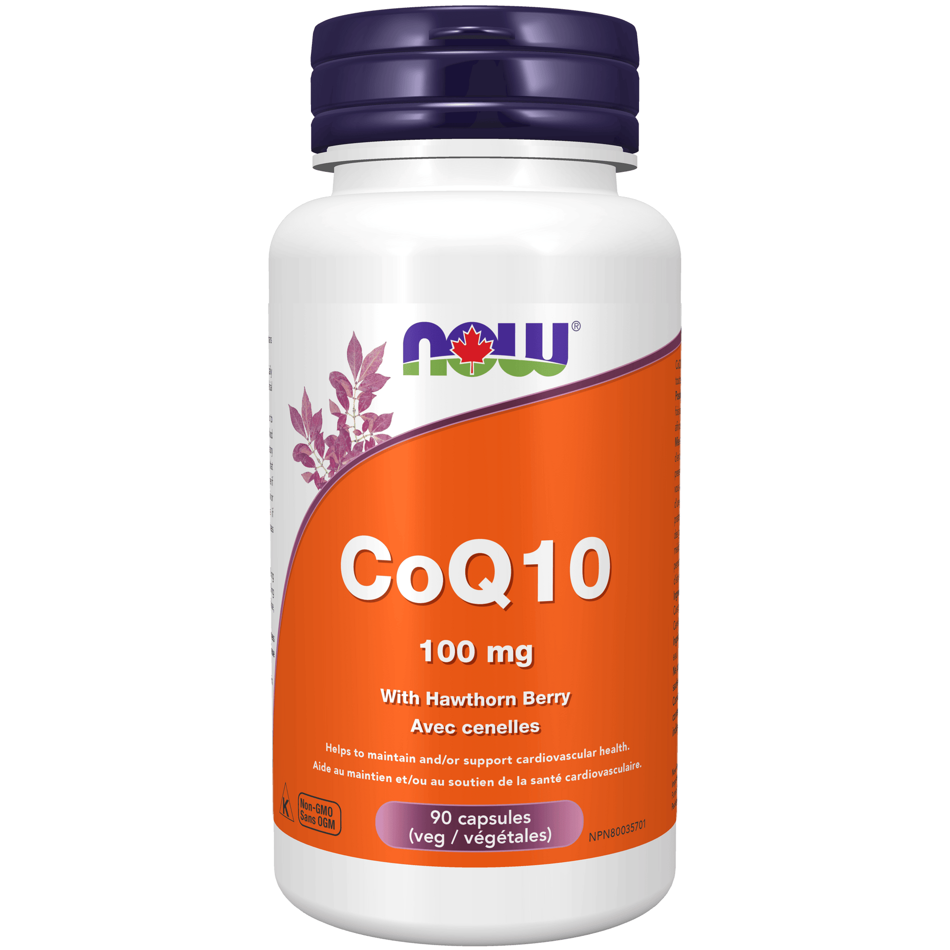NOW CoQ10 100mg with Hawthorn 90 Veg Capsules - 