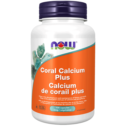 NOW Coral Calcium Plus 100 Veg Capsules - 