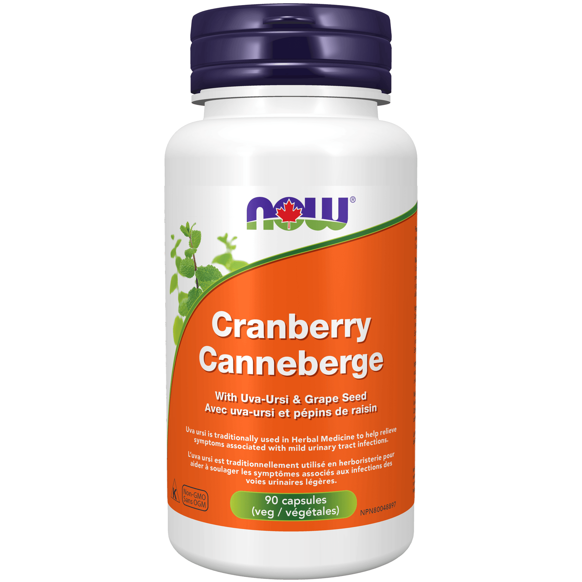 NOW Cranberry Extract Max Strength with Uva Ursi 90 Veg Capsules - 