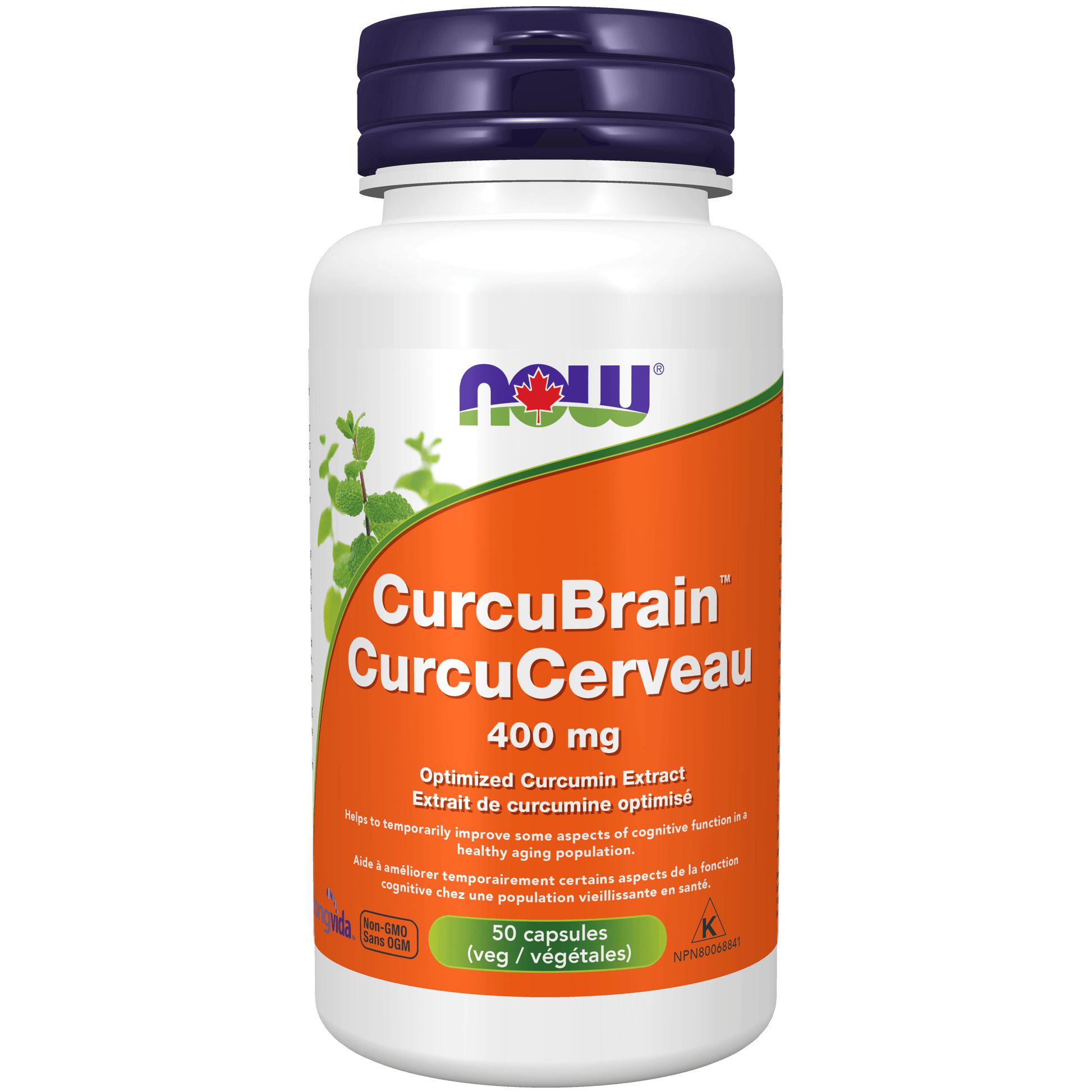 NOW CurcuBrain™ Longvida® 400mg 50 Veg Capsules - 