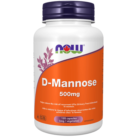NOW D-Mannose 500mg 120 Veg Capsules
