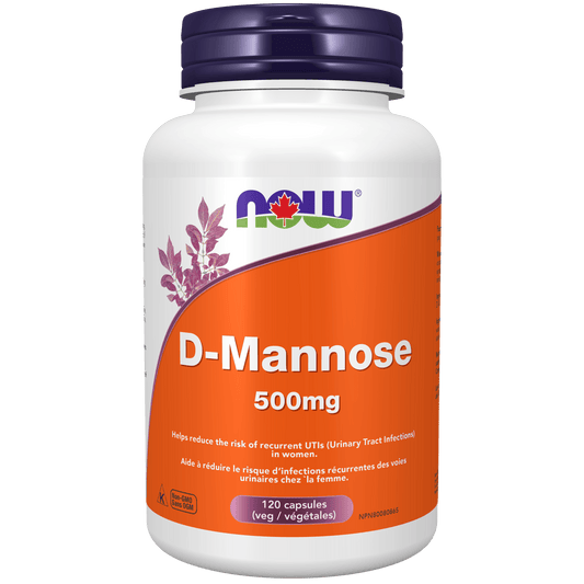 NOW D-Mannose 500mg 120 Veg Capsules - 